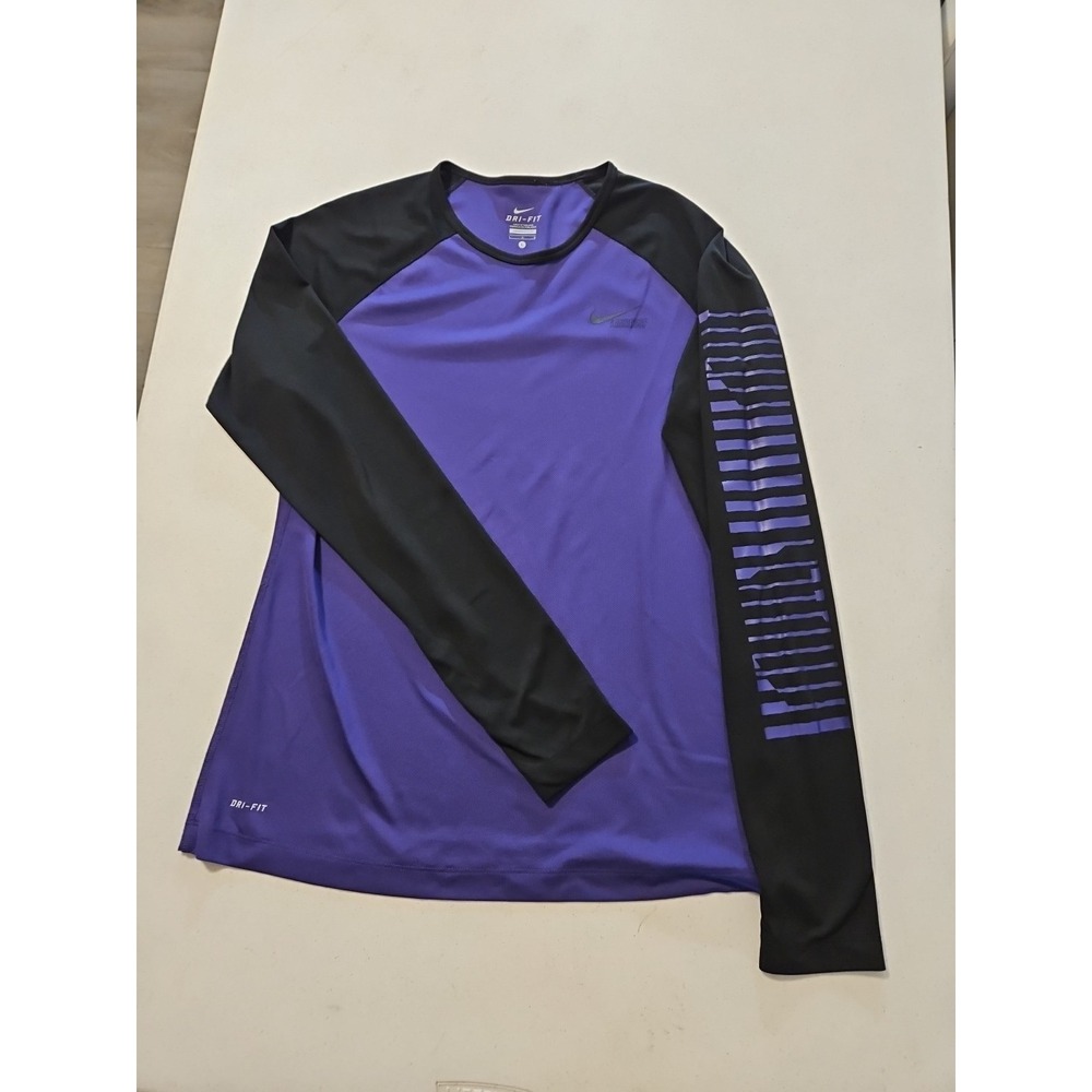 Nike Pro Dri-FIT Long Sleeve Shirt Womens Size L Tight Fit Black Base Layer(1126